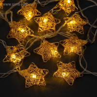 Гирлянда «Нить» 4 м с насадками «Звезда проволока», IP20, прозрачная нить, 20 LED, свечение тёплое белое, 8 режимов, 220 В Гирлянда «Нить» 4 м с насадками «Звезда проволока», IP20, прозрачная нить, 20 LED, свечение тёплое белое, 8 режимов, 220 В
