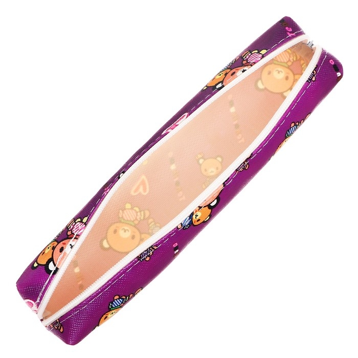 Пенал школьный на молнии Пенал школьный на молнии "Мишки" Calligrata, фиолетовый