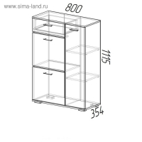 Тумба Ника высокая, Ясень шимо светлый/Ясень шимо темный