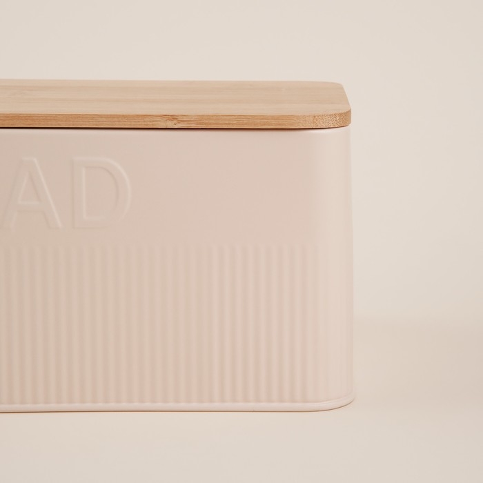 Хлебница металлическая с бамбуковой крышкой SL Home «Сан-Лоренцо», 33×18×13 см, цвет розовый Хлебница металлическая с бамбуковой крышкой SL Home «Сан-Лоренцо», 33×18×13 см, цвет розовый