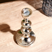 Подсвечник алюминий "Кольца" на 1 свечу 9х9х19,5 см