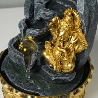 Фонтан настольный от сети, подсветка "Ганеша в скалах с водопадом" 20,5х20,5х27,5 см Фонтан настольный от сети, подсветка "Ганеша в скалах с водопадом" 20,5х20,5х27,5 см