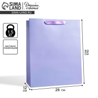 Пакет подарочный, упаковка, &laquo;Сиреневый&raquo;, 26 х 32 х 12 см