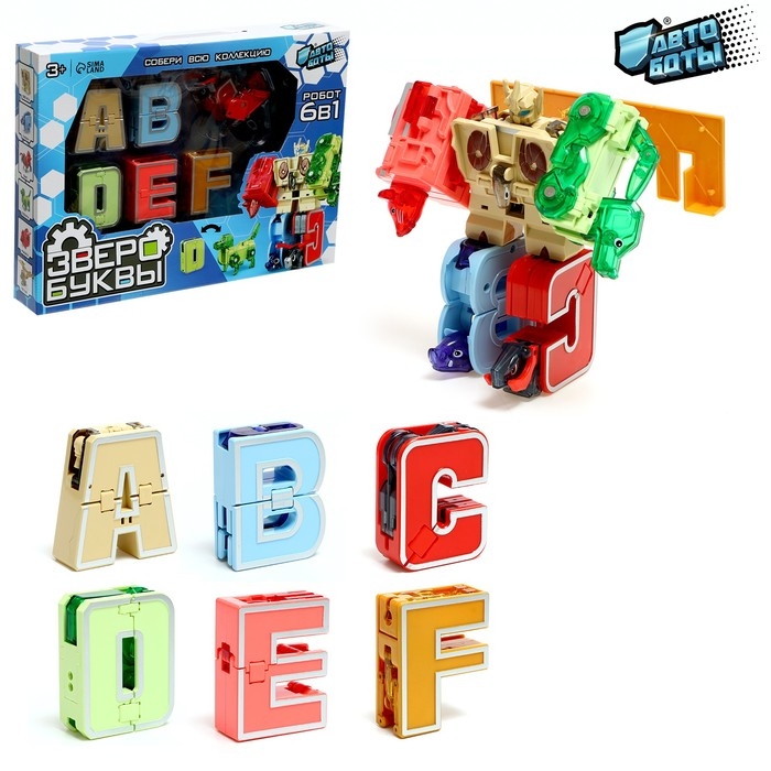 Робо-буквы «Звери», набор 6 в 1, трансформируются, собираются в 1 робота Робо-буквы «Звери», набор 6 в 1, трансформируются, собираются в 1 робота