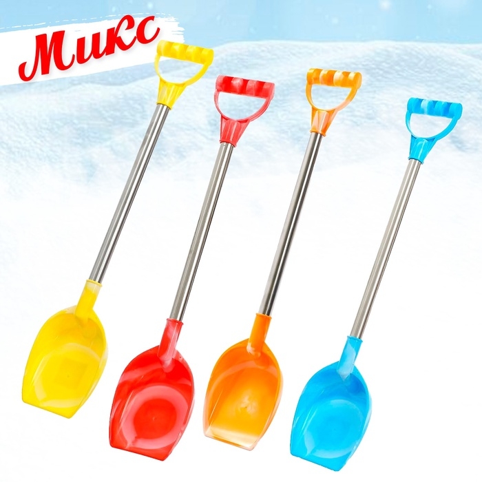 Лопатка с металлической ручкой &laquo;Зимние приключения&raquo;, 61 см, МИКС