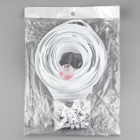 Набор: рулонная молния «Спираль» №5, 10 м, 20 бегунков, 40 верхних ограничителей, 20 нижних ограничителей, цвет белый Набор: рулонная молния «Спираль» №5, 10 м, 20 бегунков, 40 верхних ограничителей, 20 нижних ограничителей, цвет белый