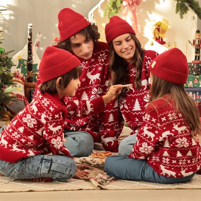 Джемпер вязаный детский KAFTAN "New Year" размер 34, (122-128 см)