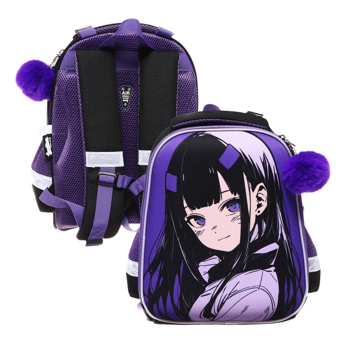 Рюкзак каркасный, 35х26х13, Seventeen, девочка EVA, фиолетовый Рюкзак каркасный, 35х26х13, Seventeen, девочка EVA, фиолетовый