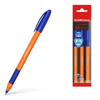 Набор ручек шариковых 3 штуки, ErichKrause U-109 Orange Stick&Grip, игольчатый узел 1.0 мм, чернила синие, супермягкое письмо, резиновый держатель, корпус оранжевый Набор ручек шариковых 3 штуки, ErichKrause U-109 Orange Stick&Grip, игольчатый узел 1.0 мм, чернила синие, супермягкое письмо, резиновый держатель, корпус оранжевый