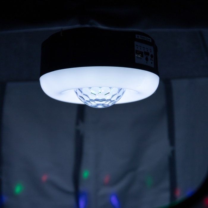 Садовый светильник на солнечной батарее &laquo;Дискошар&raquo;, 13 &times; 6 &times; 13 см, 6 LED, пульт ДУ, свечение RGBW