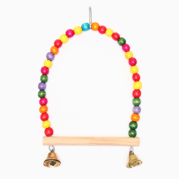 Качели для птиц с деревянной жердочкой 20 см, микс цветов Качели для птиц с деревянной жердочкой 20 см, микс цветов