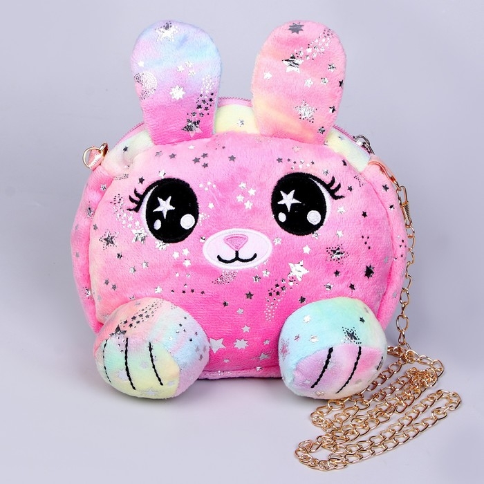 Сумка детская меховая &laquo;Зайчик&raquo;, цвет розовый, 15,5х12,7х4 см