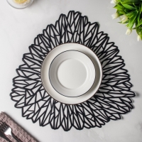 Салфетки сервировочные на стол Доляна &laquo;Луара&raquo;, 4 шт, 40&times;38,5 см, чёрные