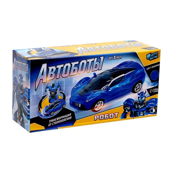 Робот инерционный &laquo;Спорткар&raquo;, трансформируется при столкновении, цвета МИКС