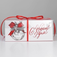 Коробка для капкейка «Серебро», 23 х 16 х 10 см, Новый год Коробка для капкейка «Серебро», 23 х 16 х 10 см, Новый год