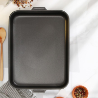 Противень прямоугольный, 27&times;35 см, h=6,3 см, с крышкой, антипригарное покрытие, цвет синий