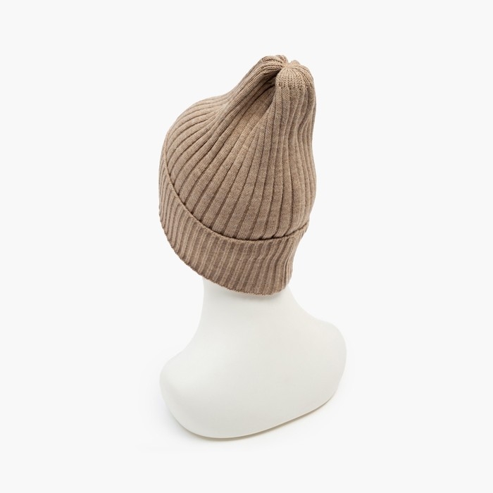 Шапка женская демисезонная, цвет какао, размер 52-56 Шапка женская демисезонная, цвет какао, размер 52-56