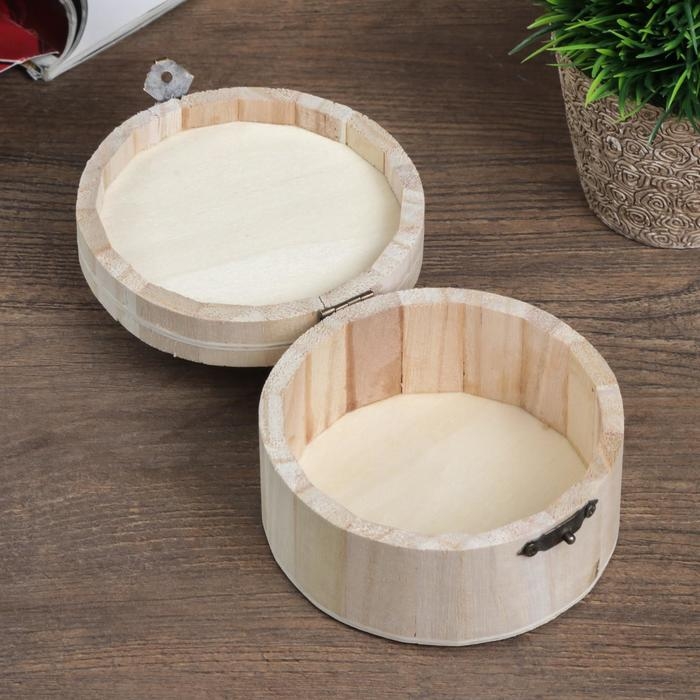 Шкатулка для росписи дерево круглая Шкатулка для росписи дерево круглая "Бочка" 5,3х10,2х10,2 см