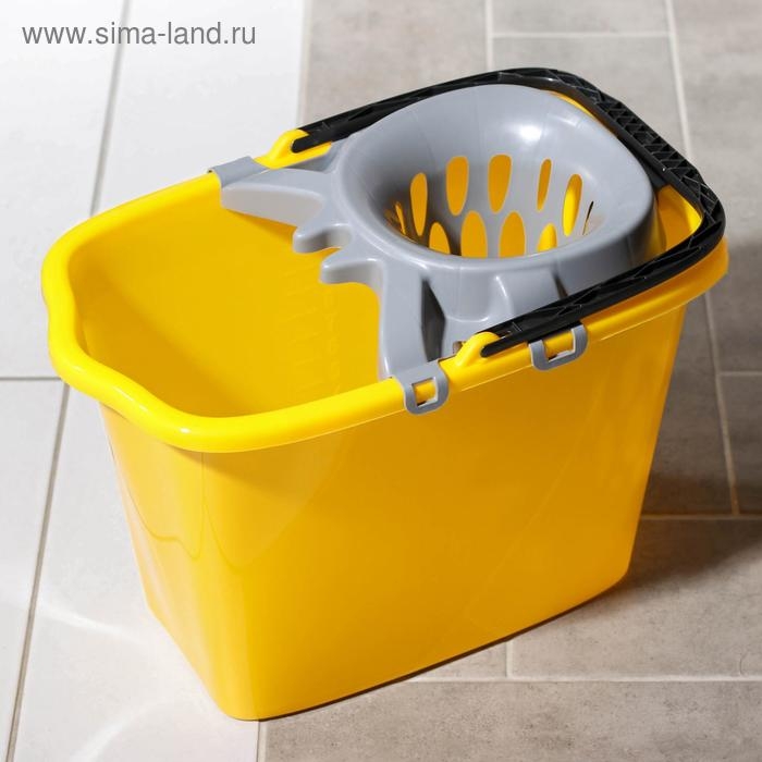 Ведро прямоугольное, 15 л, МОП, со сливом и отжимом, цвет МИКС Ведро прямоугольное, 15 л, МОП, со сливом и отжимом, цвет МИКС