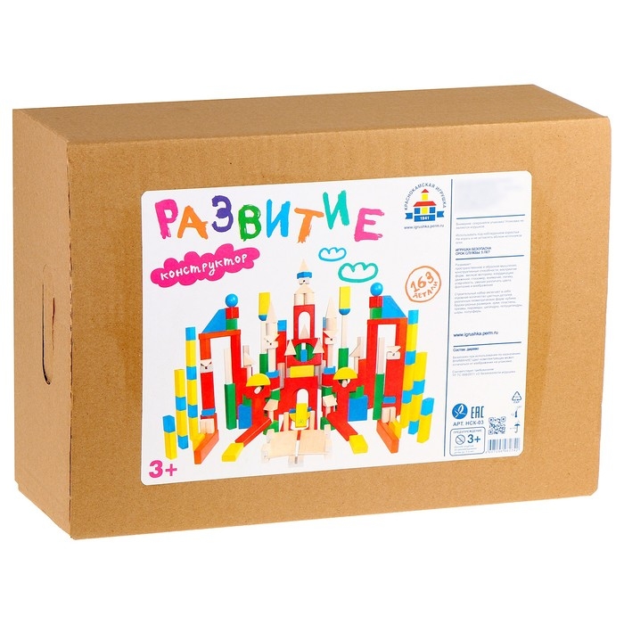 Конструктор &laquo;Развитие&raquo;, 163 детали, без схемы для сборки