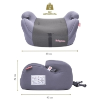 Автокресло детское бустер Isofix Sympa, группа 3, 22-36 кг, (6-12 лет) Серый Карбон