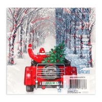 Новогодние салфетки бумажные Home Collection &laquo;Дед Мороз в пути&raquo;, 3 слоя, 33х33, 20 шт.