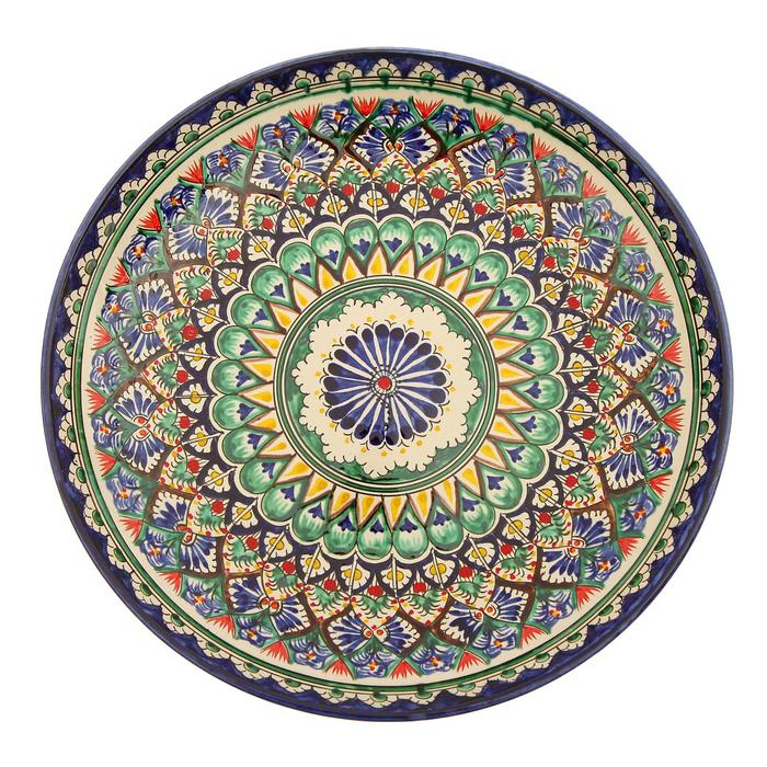 Ляган Риштанская Керамика Ляган Риштанская Керамика "Узоры", 31 см, синий