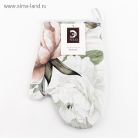 Варежка-прихватка "Этель" Пионы 20х27см,100% хлопок, ватин 250г/м2 (двухсторонняя)