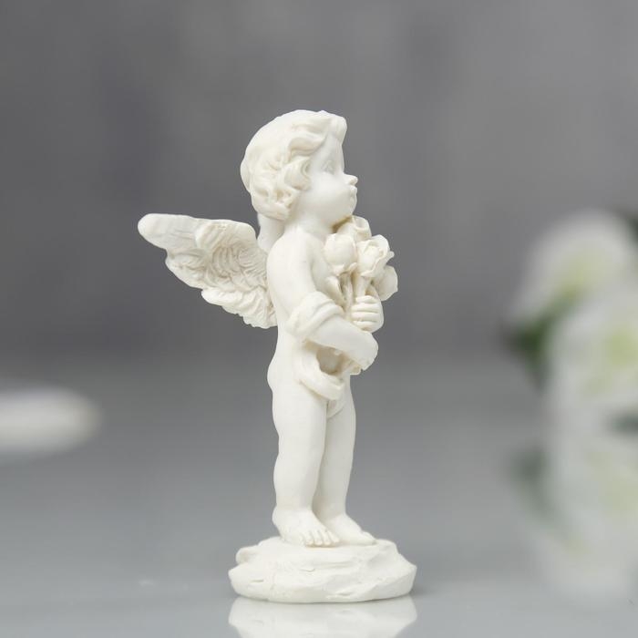 Сувенир полистоун Сувенир полистоун "Ангелочек с букетом роз" МИКС 7,2х4,5х2,8 см