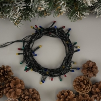 Гирлянда «Нить» 3.5 м, IP20, тёмная нить, 50 ламп, свечение мульти, 8 режимов, 220 В Гирлянда «Нить» 3.5 м, IP20, тёмная нить, 50 ламп, свечение мульти, 8 режимов, 220 В