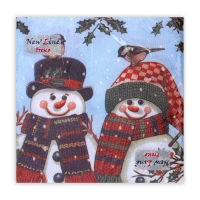 Новогодние салфетки бумажные New Line Fresco &laquo;Снеговички&raquo; 2 слоя, 33х33 см, 20 шт