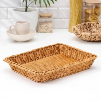 Корзина для продуктов Доляна, 40&times;29,5&times;4 см, цвет коричневый