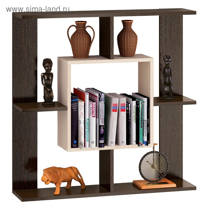 Полка навесная ПН-01, 850х850х180, Венге/Дуб молочный Полка навесная ПН-01, 850х850х180, Венге/Дуб молочный