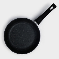 Сковорода Доляна «Элит», d=24 см, пластиковая ручка, стеклянная крышка, антипригарное покрытие, цвет чёрный Сковорода Доляна «Элит», d=24 см, пластиковая ручка, стеклянная крышка, антипригарное покрытие, цвет чёрный