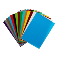 Картон цветной А4, 15 листов, 15 цветов, в папке "Радужный", золото+серебро, мелованный 240 г/м2