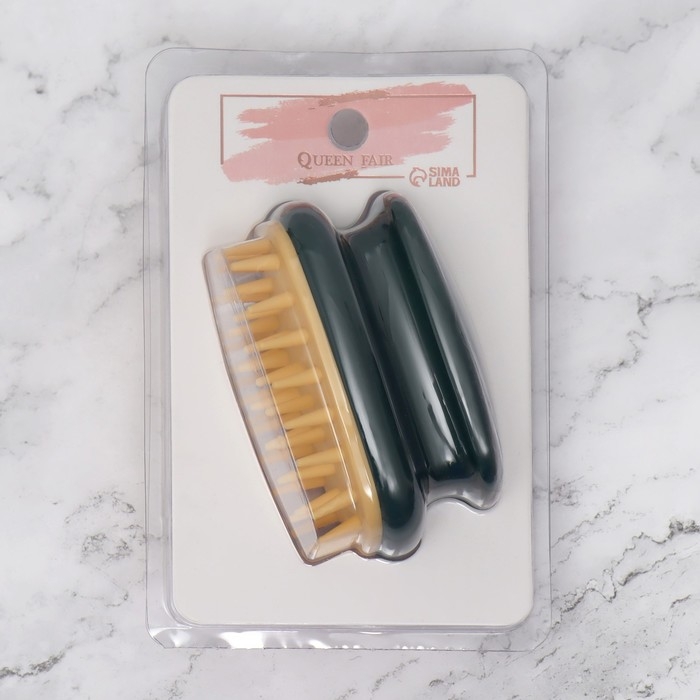 Щётка - массажёр для мытья головы, 10 × 6 × 6,2 см, в блистере, цвет МИКС Щётка - массажёр для мытья головы, 10 × 6 × 6,2 см, в блистере, цвет МИКС