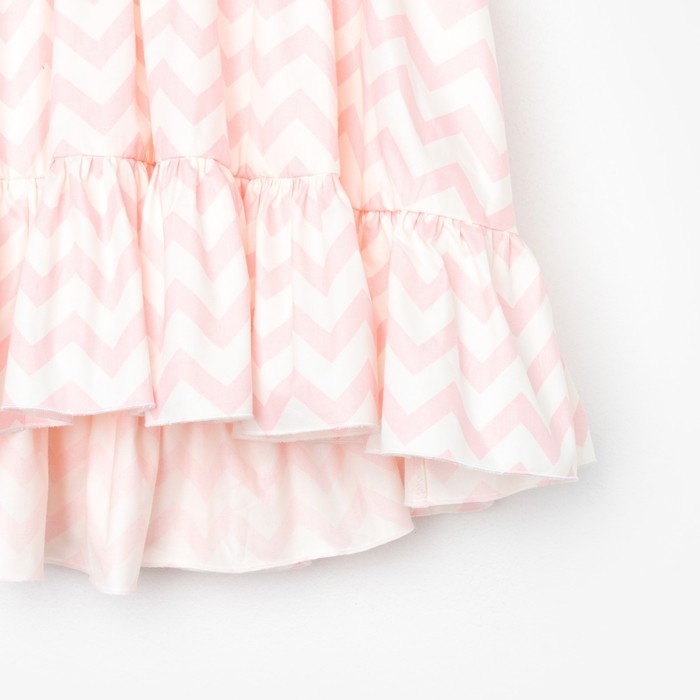 Платье для девочки KAFTAN &laquo;Зигзаг&raquo;, размер 34 (122-128), цвет белый/розовый