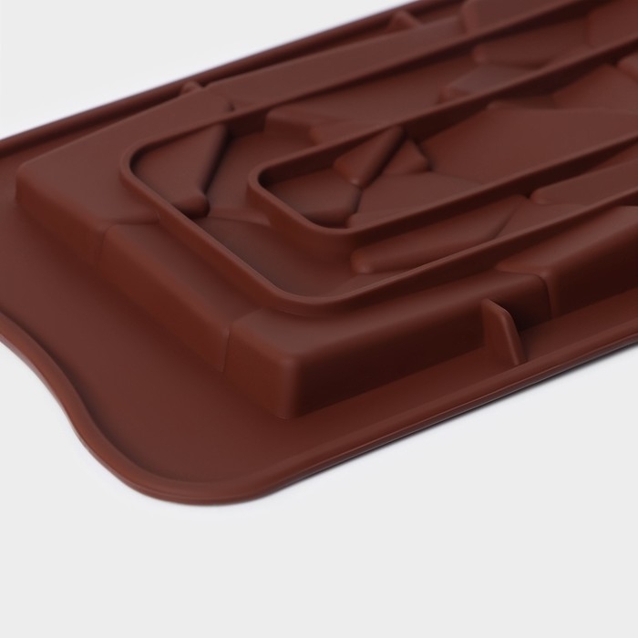 Набор форм для шоколада Доляна &laquo;Плитки шоколада&raquo;, 4 шт, силикон, цвет коричневый