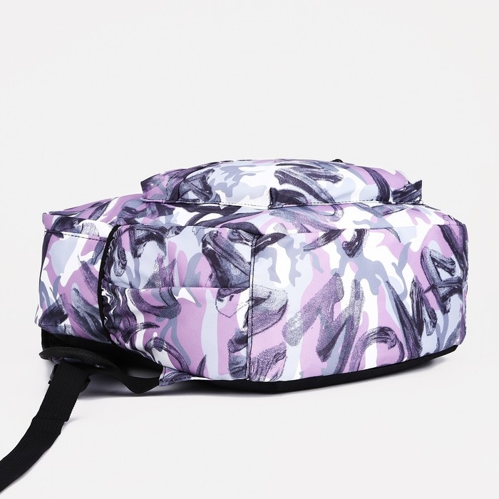 Рюкзак школьный из текстиля на молнии, 3 кармана, цвет сиреневый Рюкзак школьный из текстиля на молнии, 3 кармана, цвет сиреневый