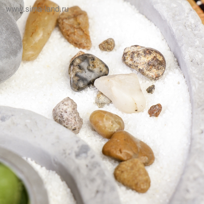 Сад камней Дзен Сад камней Дзен "Будда в саду" серый, песок белый + свеча + камни 13х19х19 см