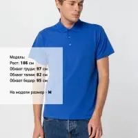 Рубашка поло мужская Summer 170 ярко-синяя (royal), размер L