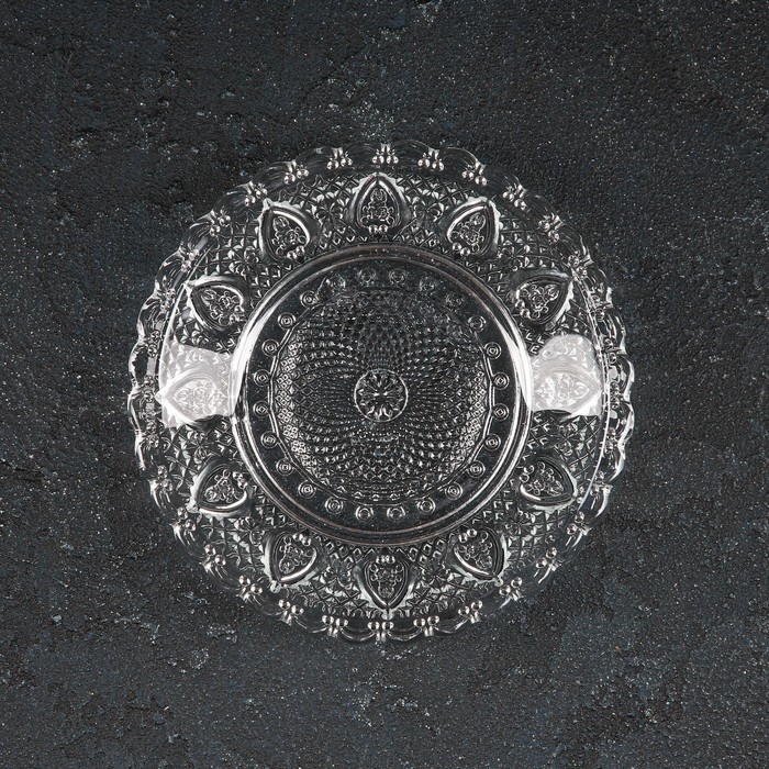 Блюдце стеклянное Доляна &laquo;Эльза&raquo;, d=12,7 см, цвет прозрачный