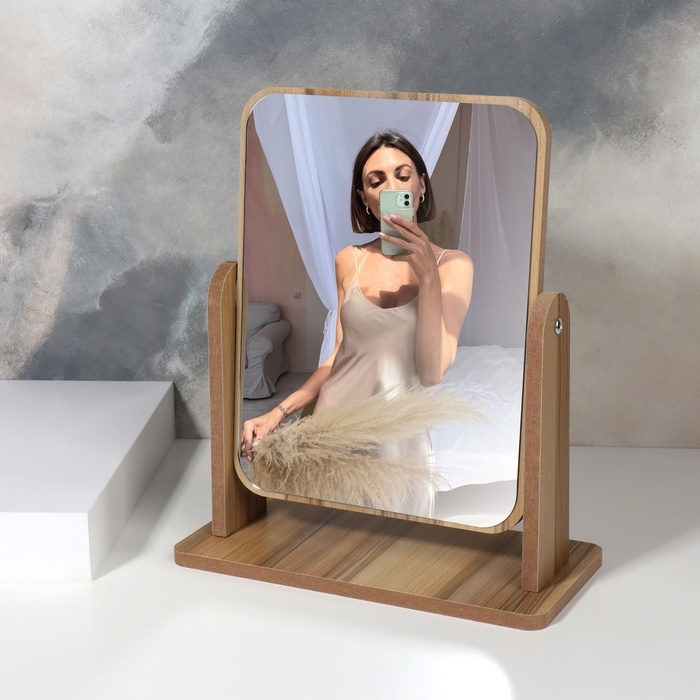 Зеркало настольное «BAMBOO», зеркальная поверхность 15,7 х 20,5 см, цвет бежевый Зеркало настольное «BAMBOO», зеркальная поверхность 15,7 х 20,5 см, цвет бежевый