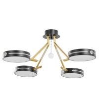 Люстра "Антеко" 4хLED 104Вт 3000-6000К черно-золотой 65х65х27 см BayerLux Люстра "Антеко" 4хLED 104Вт 3000-6000К черно-золотой 65х65х27 см BayerLux