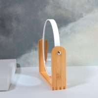 Зеркало настольное &laquo;Овал&raquo;, двустороннее, с увеличением, зеркальная поверхность 14,2 х 17,6 см, цвет белый