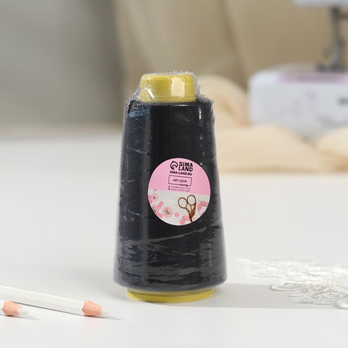 Нитки 40/2, 2700 м, цвет чёрный Нитки 40/2, 2700 м, цвет чёрный