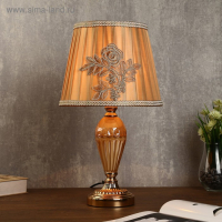 Лампа настольная "Эмилия" 1хЕ27 40Вт золото-бежевый 26х26х46 см RISALUX