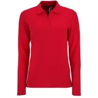 Рубашка поло женская с длинным рукавом Perfect LSL Women красная, размер M
