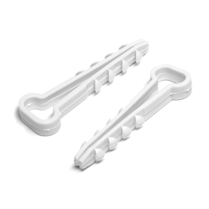 Дюбель-хомут ТУНДРА, для плоского кабеля, нейлоновый, 10 мм, белый, 100 шт