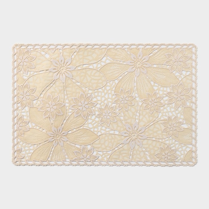 Салфетка ажурная для стола &laquo;Нежность. Астры&raquo;, 45&times;30 см, цвет бежевый